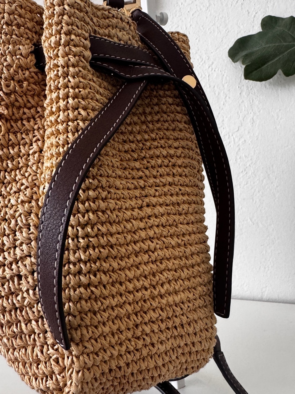 Tory Burch Romy Raffia Straw Bucket Bag - Picture 3 of 16